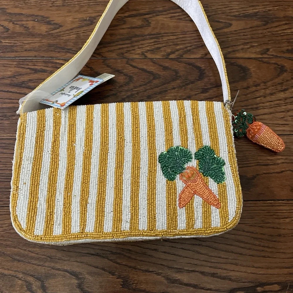 New Release Handcrafted in India Carrot Spring Vegetable Beaded Bag Viral TikTok